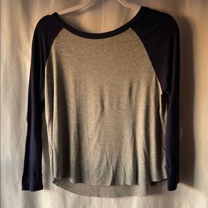 Gray and Blue Women's Top
